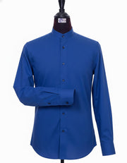 Mandarin Collar - Royal Blue Mandarin Collar Shirt
