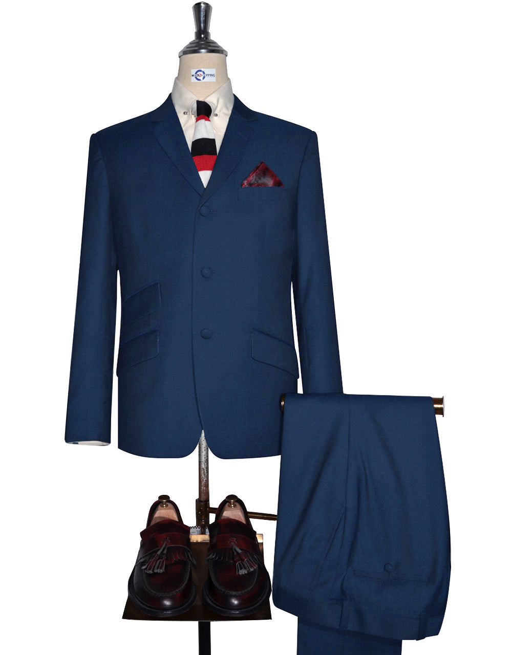 Royal Blue and Black Two Tone Suit