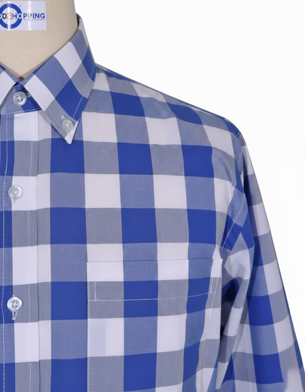 Blue Gingham Check Short Sleeve Shirt