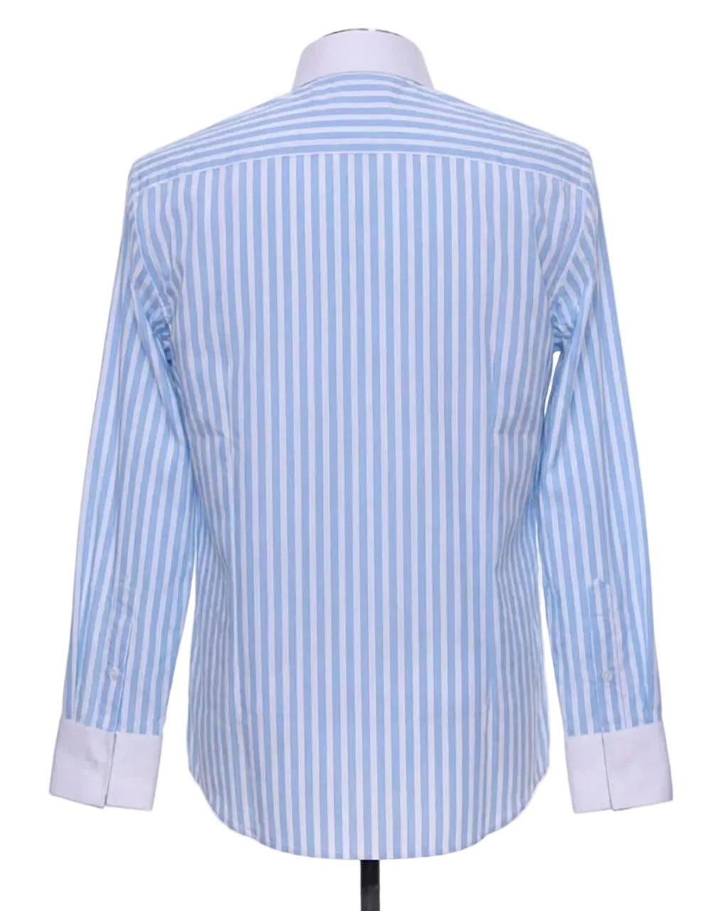 Sky Blue & White Stripe Penny Pin Collar Shirt