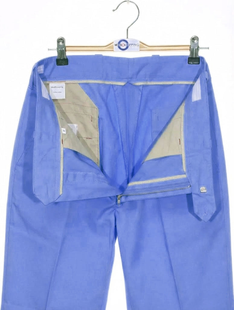 Classic Mod Sky Blue Sta-Press Trousers