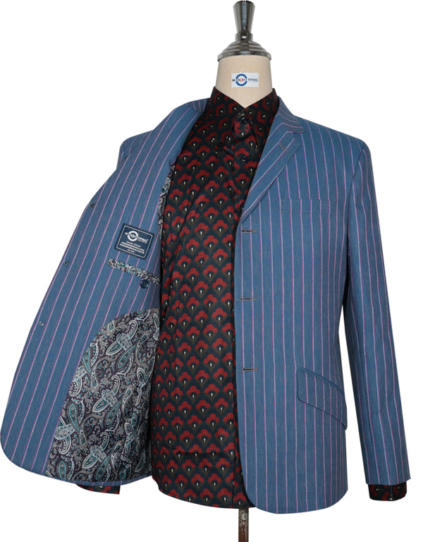 Boating Blazer - Sky Blue and Pink Striped Blazer