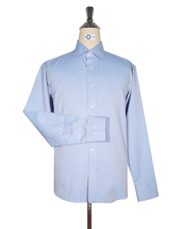 Spread Collar Shirt - Purple Herringbone Spread Collar Shirts