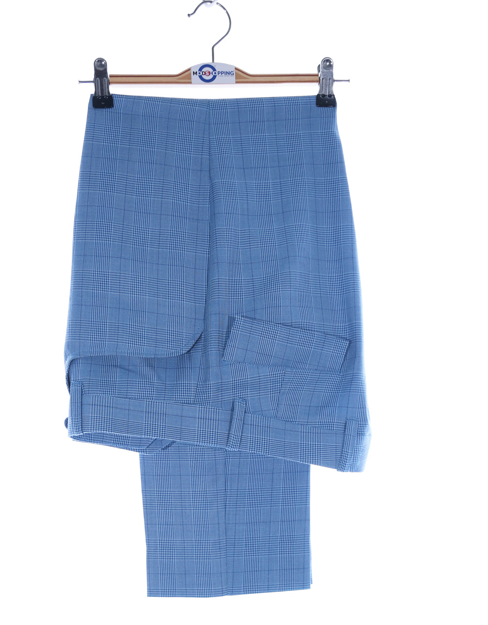 Mod Suit - Sky Blue Prince of Wales Check Suit