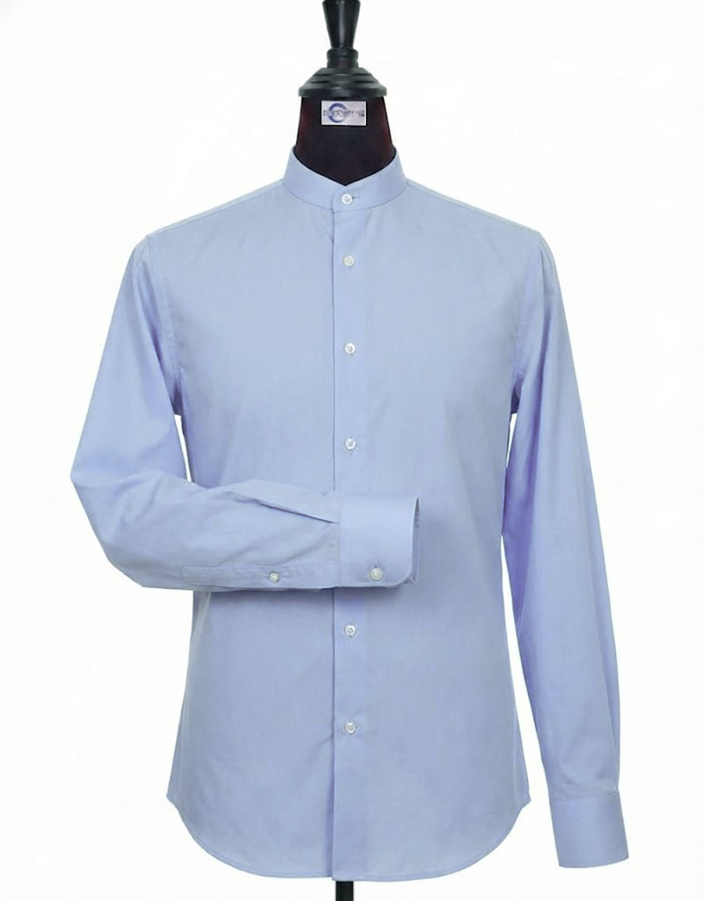  Light Sky Blue Mandarin Collar Shirt