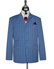 Sky Blue Prince Of Wales Check Blazer 