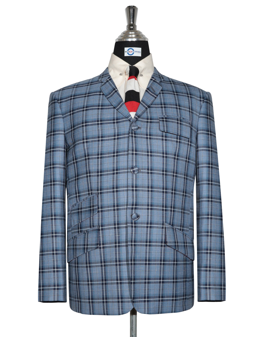 Sky Blue Prince of Wales Check Jacket