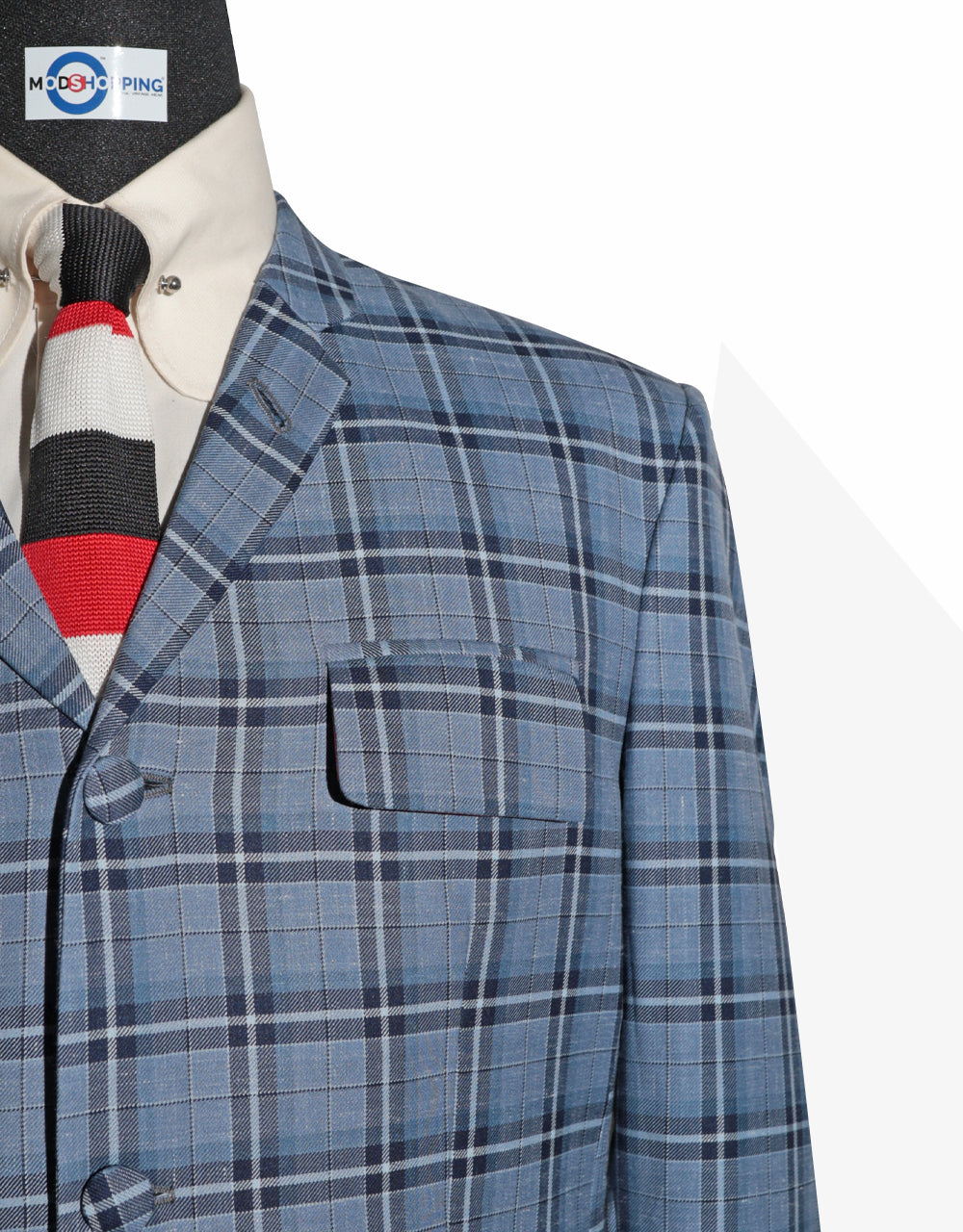Sky Blue Prince of Wales Check Jacket