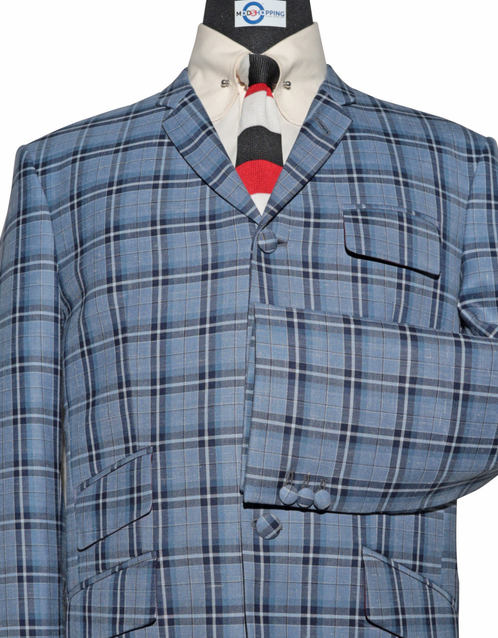 Sky Blue Prince of Wales Check Jacket