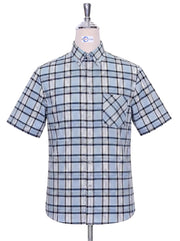 Sky Blue Prince of Wales Check Shirt