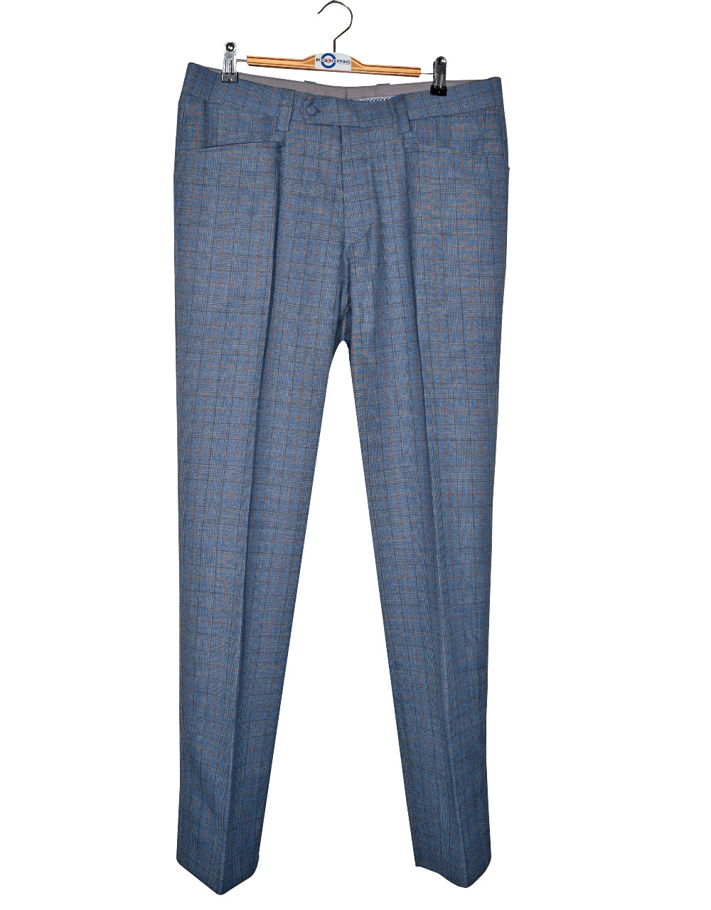 Sky Blue Prince of Wales Check Suit