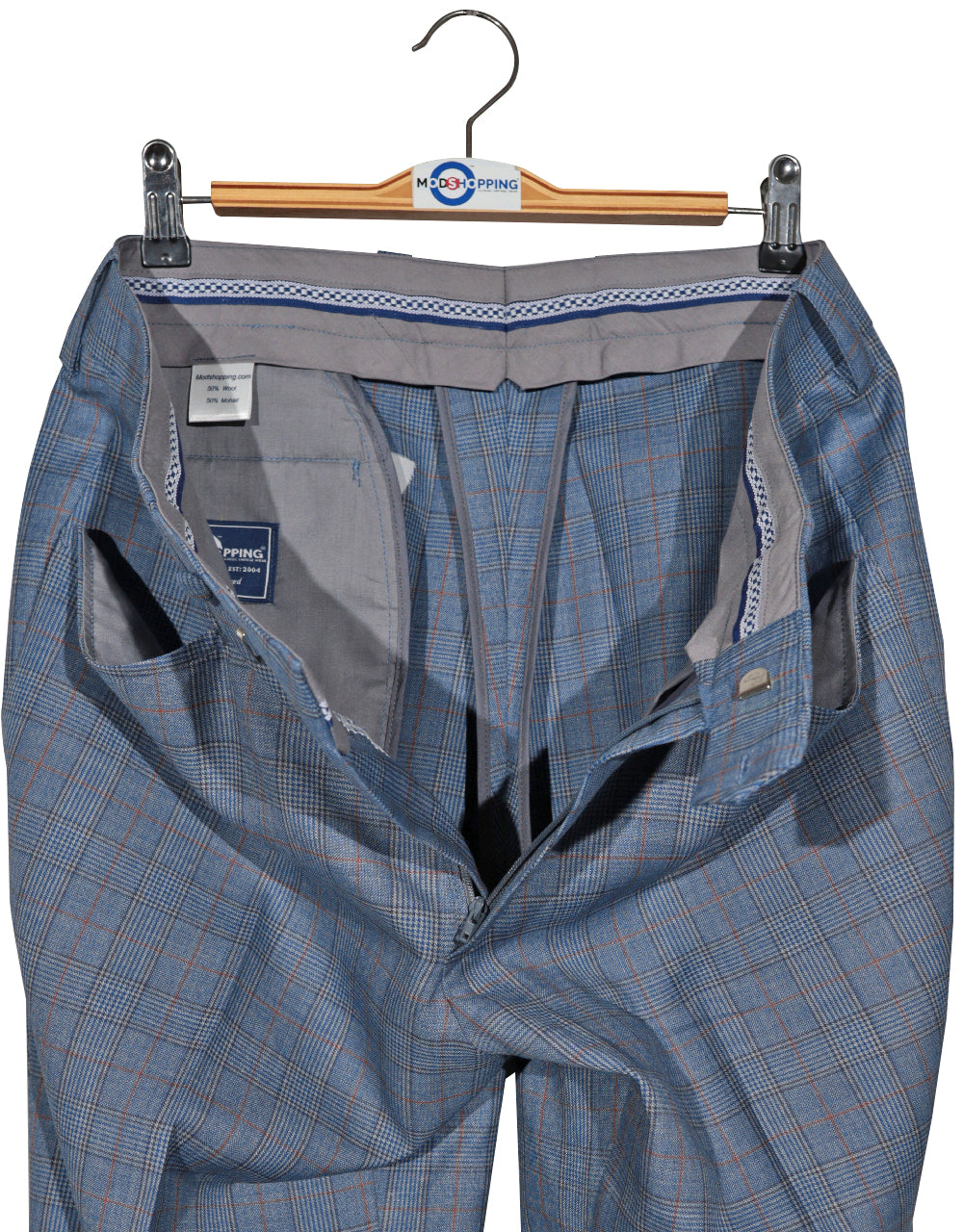 Sky Blue Prince of Wales Check Suit