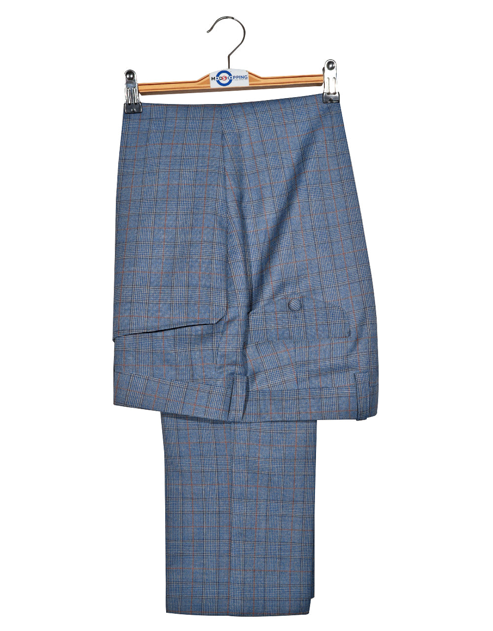 Sky Blue Prince of Wales Check Suit