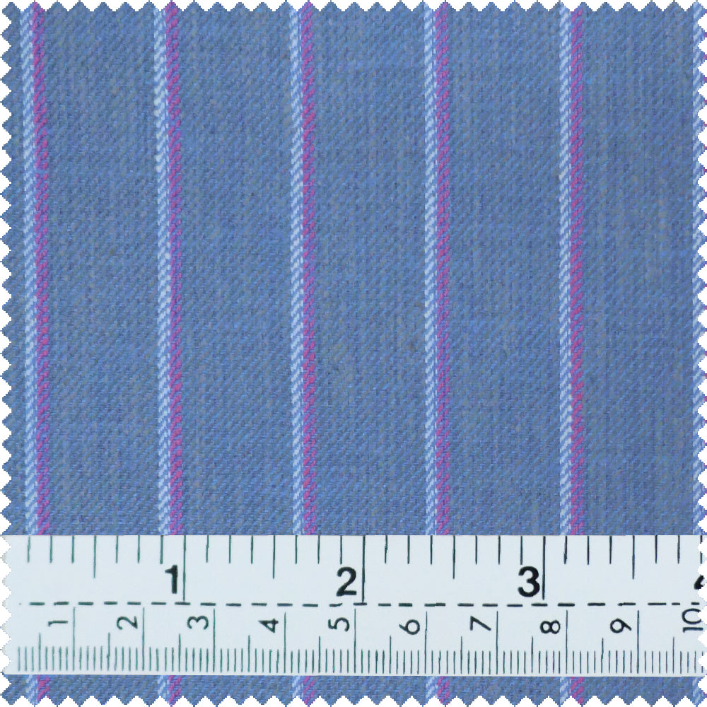 Sky Blue and Pink Striped Fabric