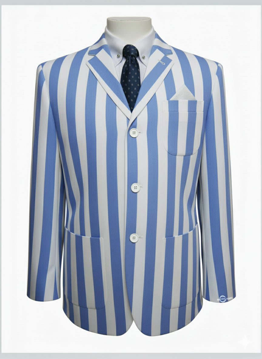 Sky Blue and White Boating Blazer