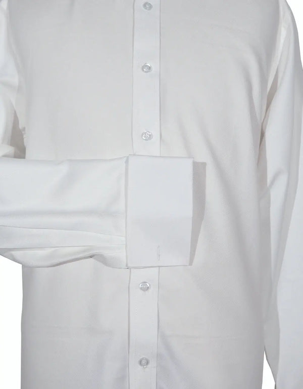 Spread Collar Shirt - White Cotton Twill Spread Collar Shirts Modshopping Clothing