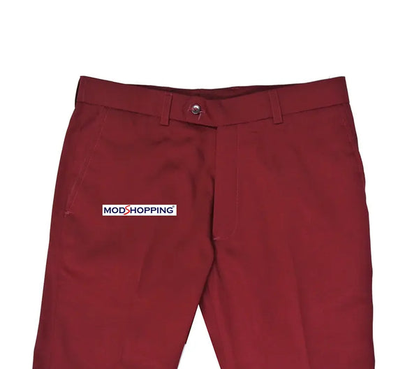 Sta Press Trousers | Burgundy Sta Press Trouser Modshopping Clothing