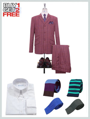 Suit Package | Burnt Brick Prince Of Wales Check Suit Modshopping Clothing