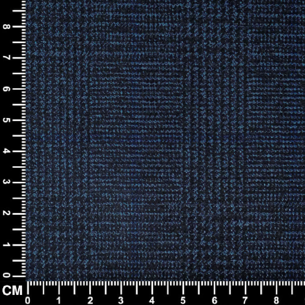 Navy Blue Glen Plaid Check Suit Fabric