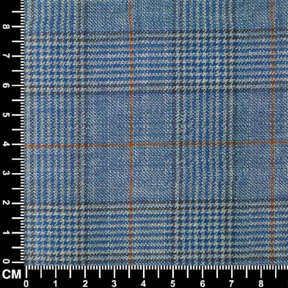 Sky Blue Prince of Wales Check Suit Fabric
