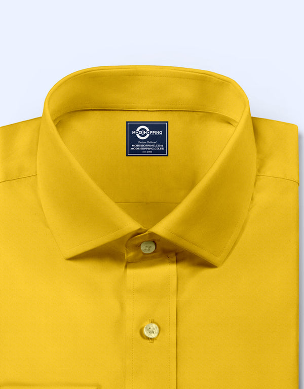 Men's Shirt - Yellow Spread Collar Shirt