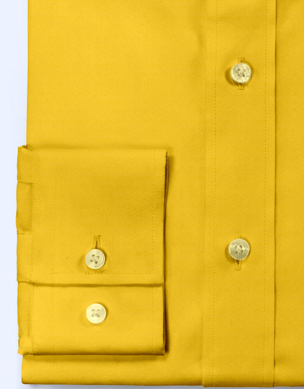 Men's Shirt - Yellow Spread Collar Shirt