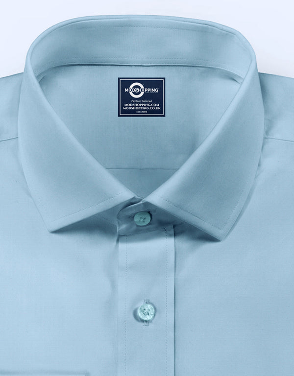 Men's Shirt - Light Sky Blue Color Spread Collar Shirt