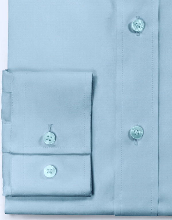 Men's Shirt - Light Sky Blue Color Spread Collar Shirt