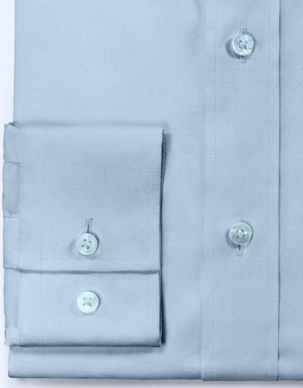 Men's Shirt - Light Sky Blue Color Spread Collar Shirt