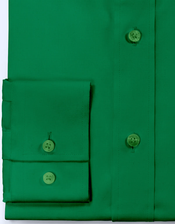 Men's Shirt - Green Spread Collar Shirt