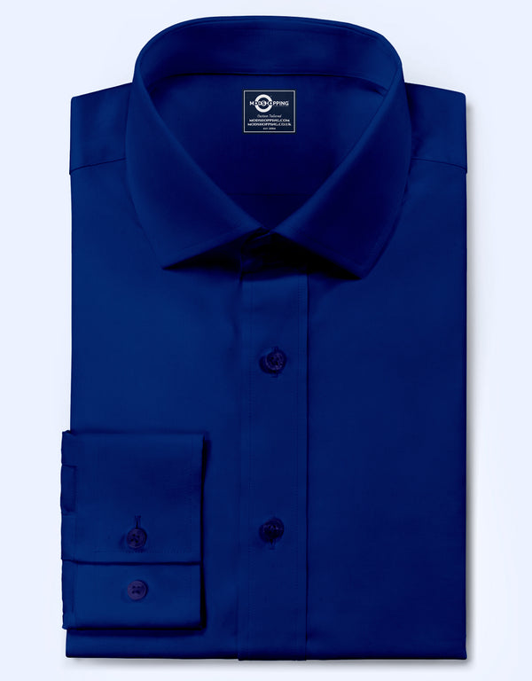 Men's Shirt - Royal Blue Color Spread Collar Shirt