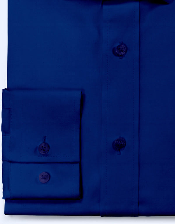 Men's Shirt - Royal Blue Color Spread Collar Shirt