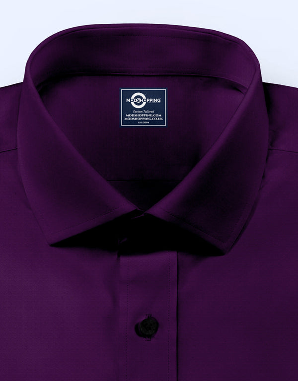 Men's Shirt - Purple Color Spread Collar Shirt