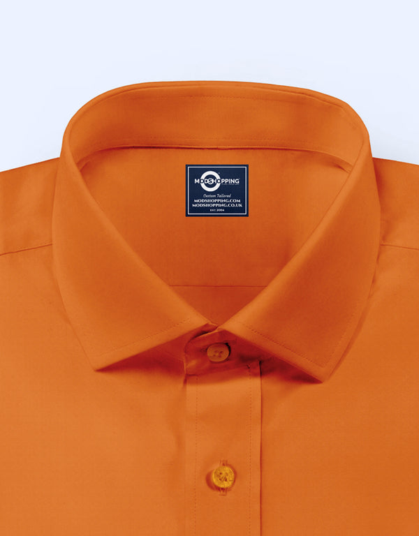 Men's Shirt - Orange Color Spread Collar Shirt