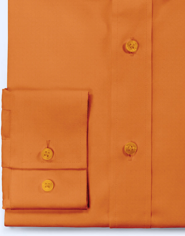 Men's Shirt - Orange Color Spread Collar Shirt