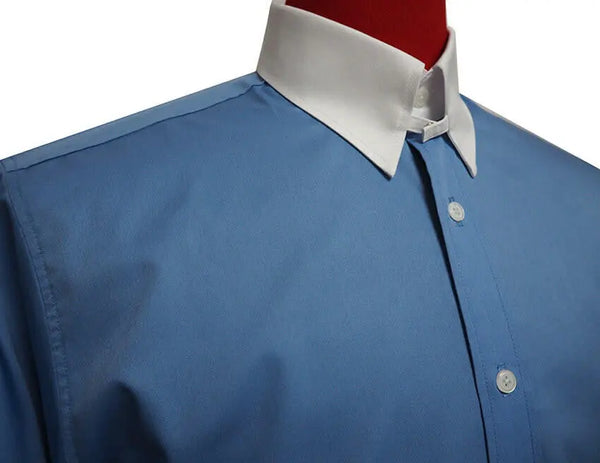 Tab Collar Shirt | Sky Blue Tab Collar Mod Shirt Modshopping Clothing