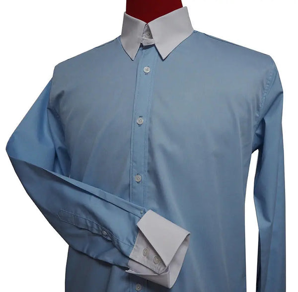 Tab Collar Shirt | Spear Point in Sky Color Shirt Modshopping Clothing