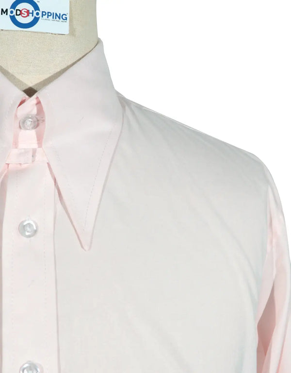Tab Collar Shirt | Pink Tab Collar Shirt Modshopping Clothing