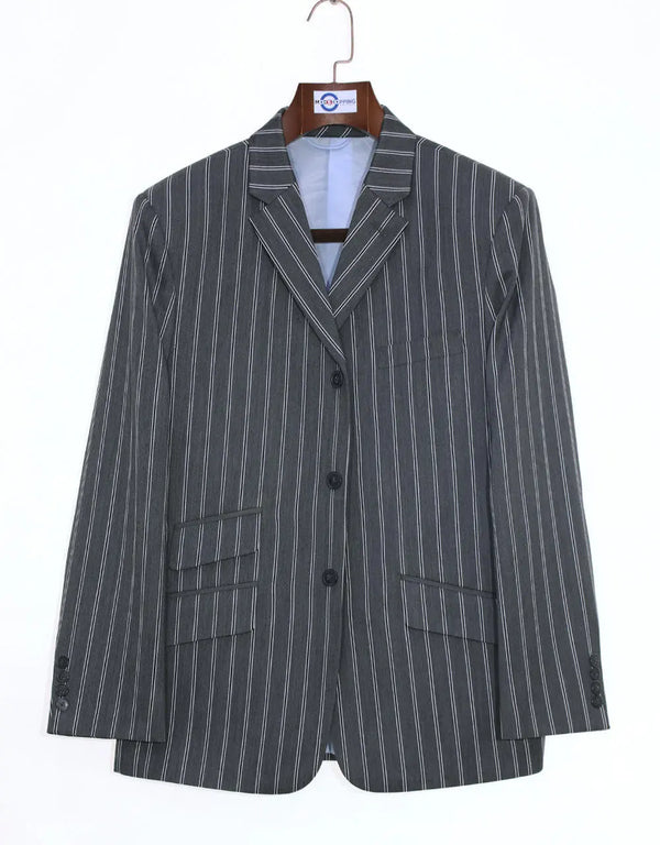 Tailor Made 3 Button Grey Striped Boating Blazer for men Modshopping Clothing