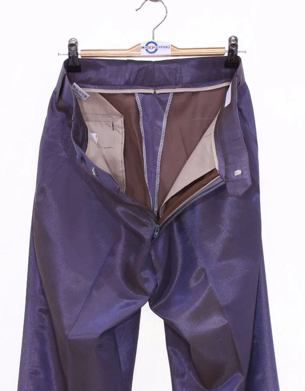 This Trouser Only - Brown and Purple Two Tone Trouser Size 32 Inside leg 32 Modshopping Clothing