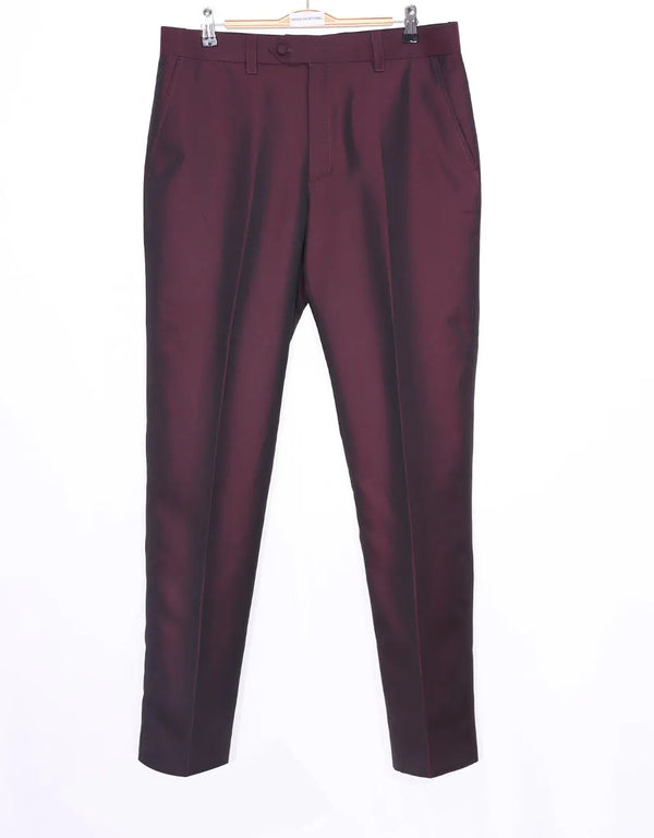 This Trouser Only - Wine and Black Two Tone Trouser Modshopping Clothing