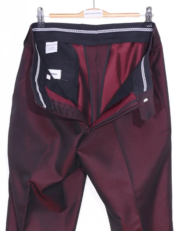 This Trouser Only - Wine and Black Two Tone Trouser Modshopping Clothing