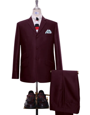 Tonic Suit | 60s Style Burgundy Tonic Suit For Men Modshopping Clothing