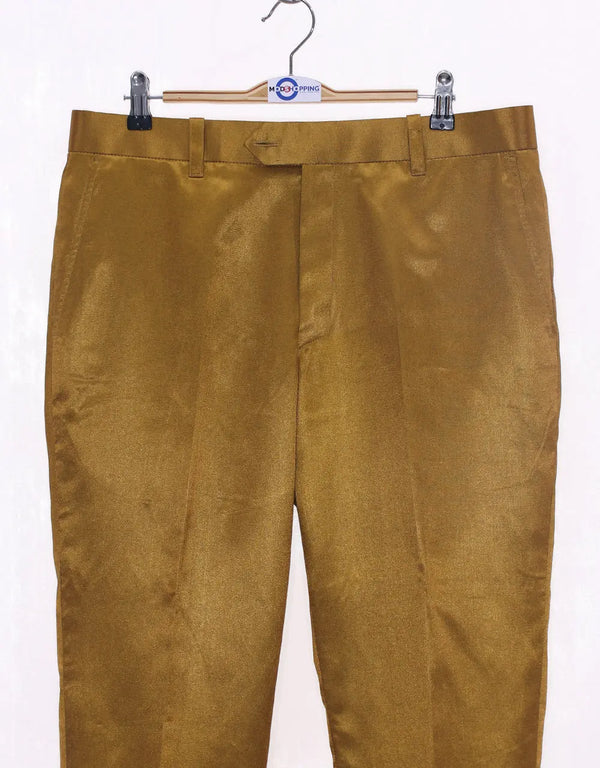 Trouser Only - Burnt Gold and Black Two Tone Trouser Size 33 Inside Leg 29 Modshopping Clothing
