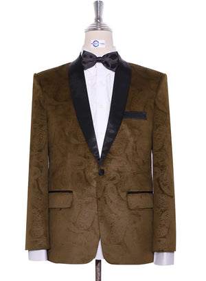 Tuxedo Jacket - Brown Paisley Tuxedo Jacket Modshopping Clothing