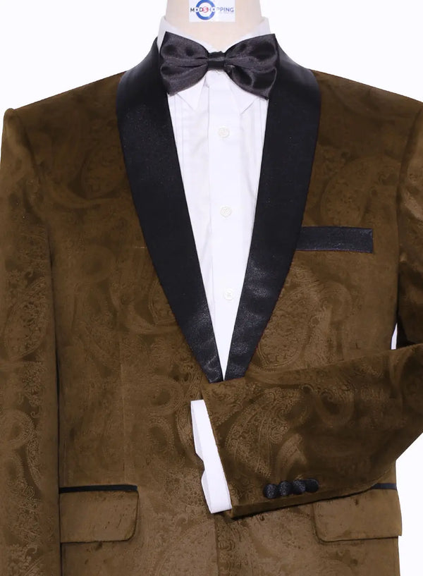 Tuxedo Jacket - Brown Paisley Tuxedo Jacket Modshopping Clothing