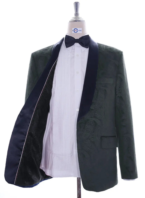 Tuxedo Jacket - Grey Paisley Tuxedo Jacket Modshopping Clothing
