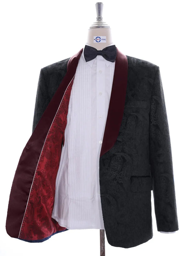 Tuxedo Jacket -Black Paisley Tuxedo Jacket Modshopping Clothing