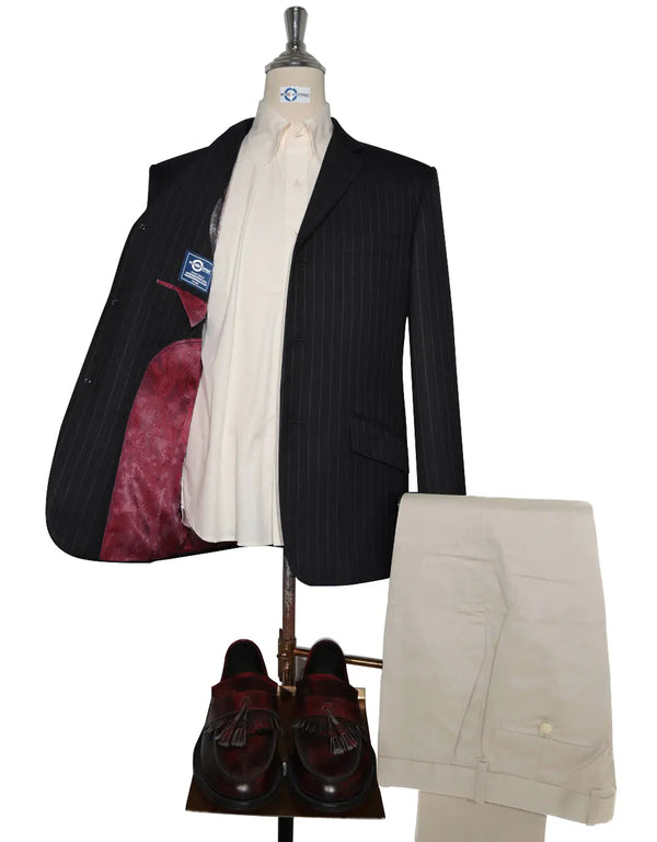 Tweed Blazer - Black Stripe Tweed Blazer Modshopping Clothing