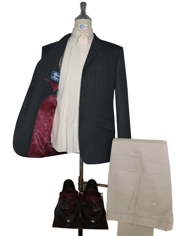 Tweed Blazer - Charcoal Grey Stripe Tweed Blazer Modshopping Clothing